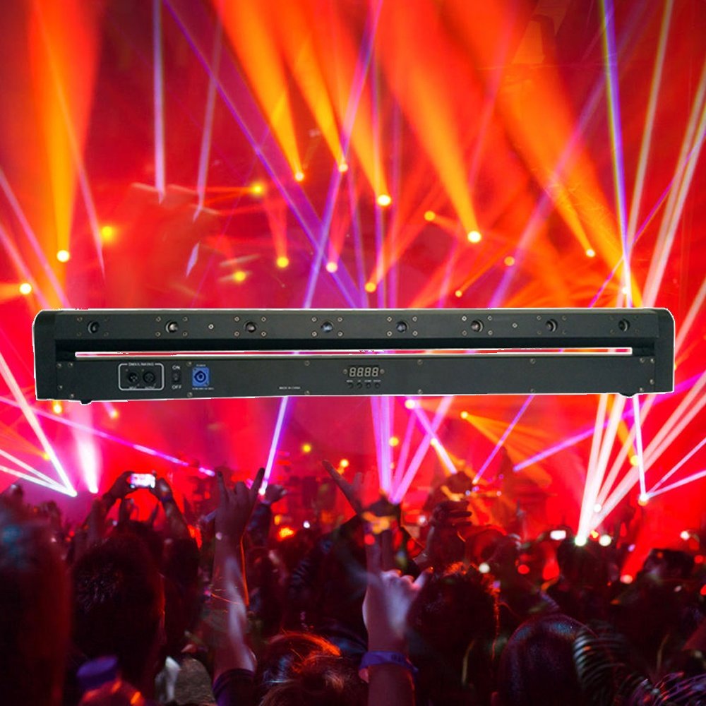 DJ Laser Curtain Beam Moving Head 8Eyes 500mw Red/Green Lazer Pro Stage Light Laser Curtain for Club Party Disco Wedding