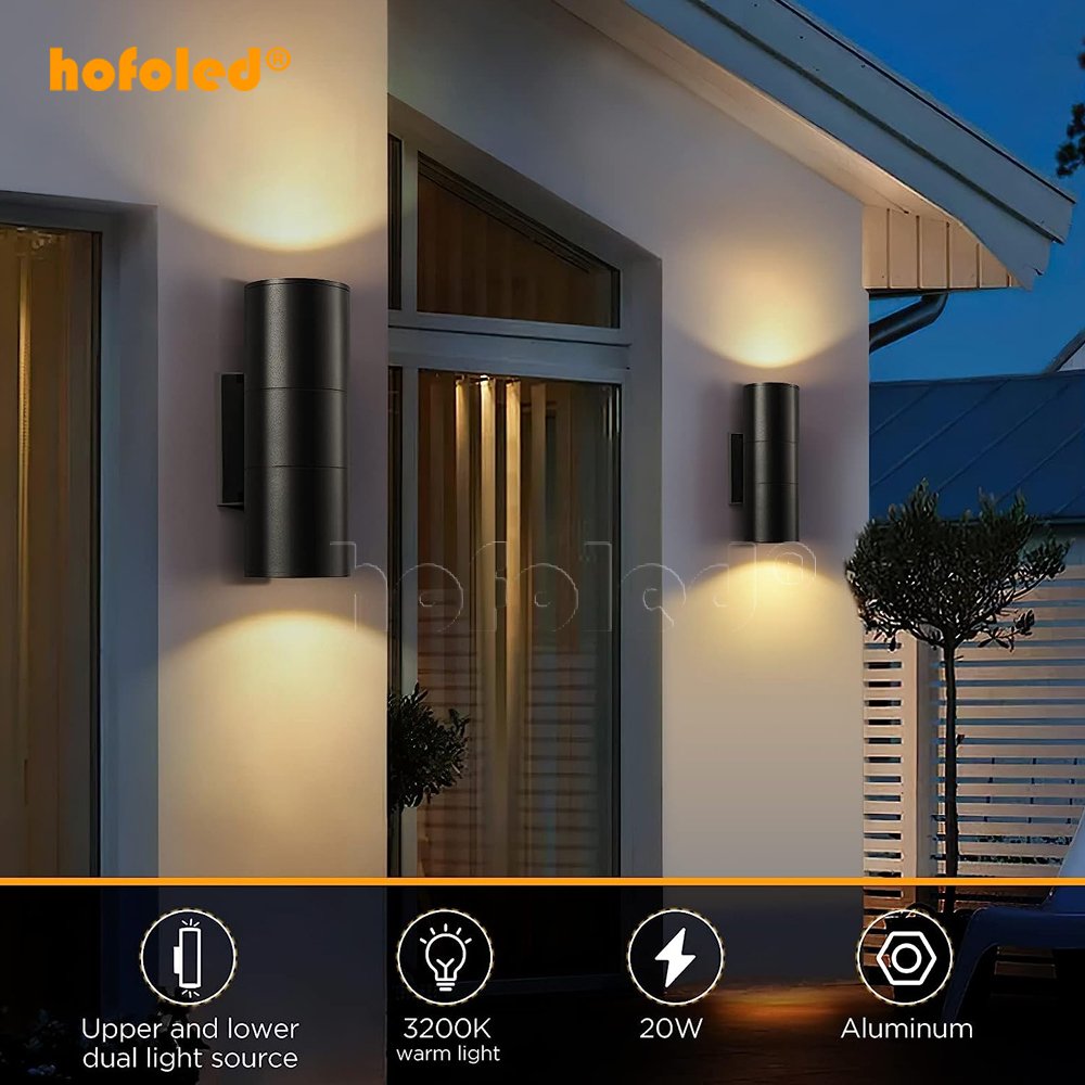 Modern High Quality Outdoor up and Down 10W Decorative Lighting Wall Lamps Waterproof Garden Black LED Wall Lights for Home