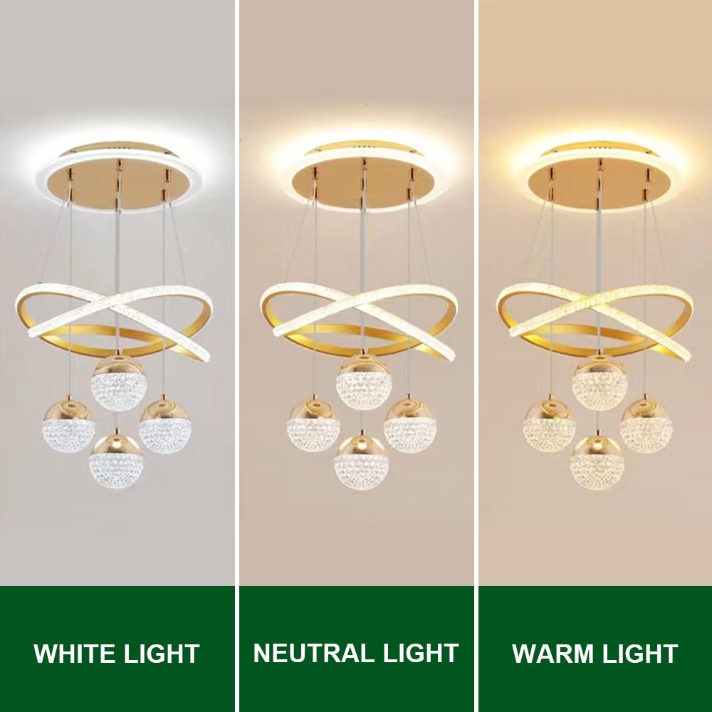 Modern Crystal Chandeliers Dining Room Pendant Hanging Ceiling Light Circle Modern Led Chandeliers