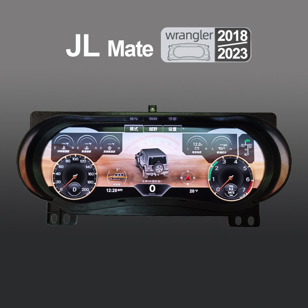 Custom IPS Screen Digital Dashboard Speedometer For Jeep Wrangler JL 2018-2023 Car Android Radio