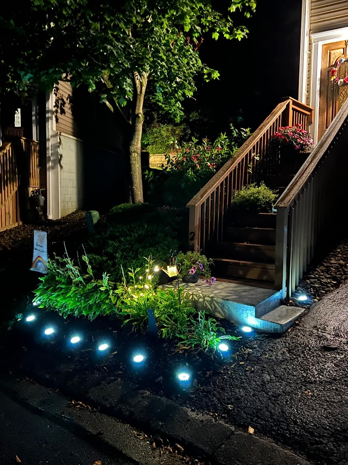 High Lumens Solar Hexagonal Stake Light Solar Ground Floor Lamp Led Landscape Path Solar Garden Light Decor Driveway Step Lawn