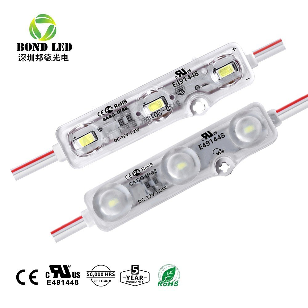 Brightness LED Module 3leds 12v 1.2W Ce Rosh Injection Led Module Korea for ultra Channel Letter