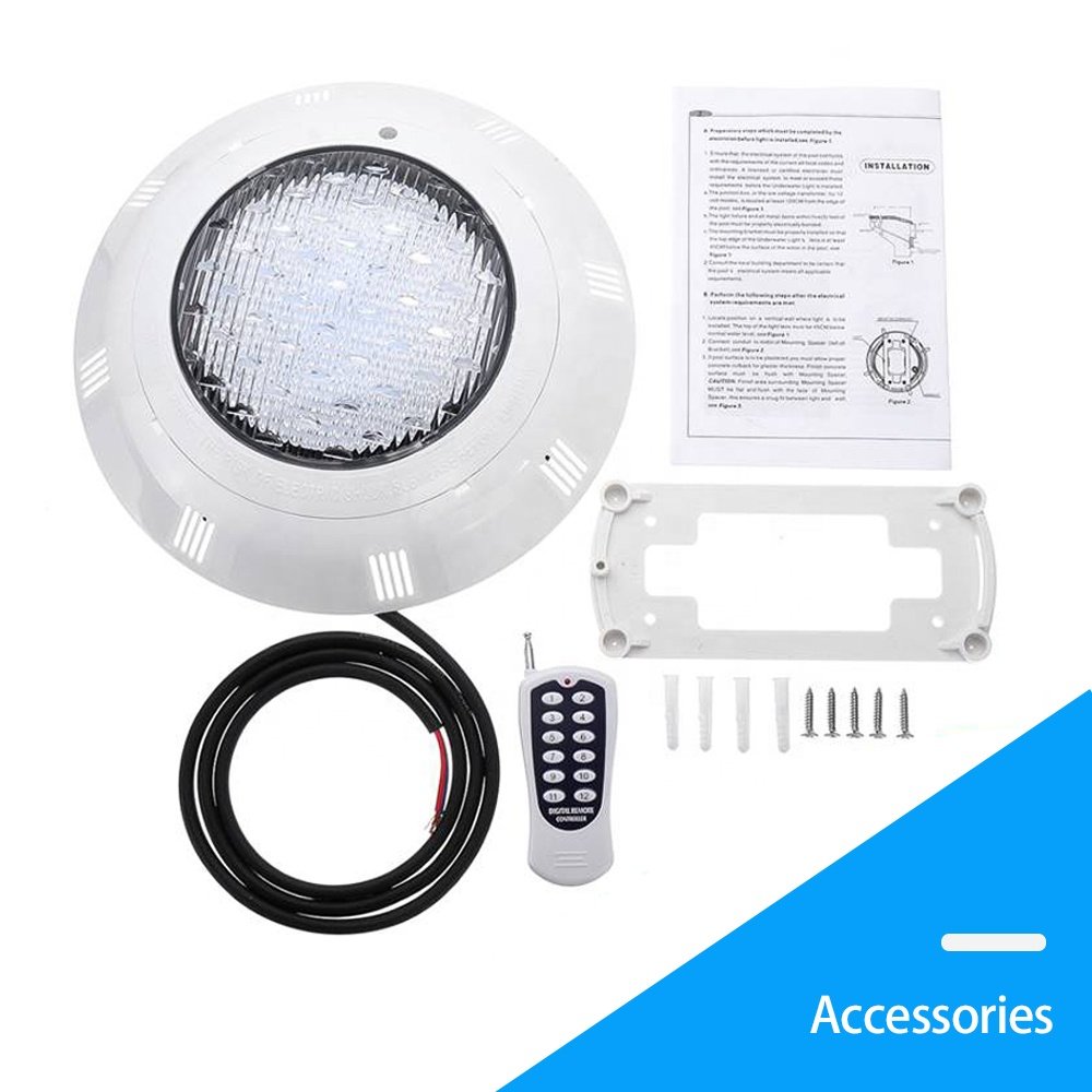 Hot Selli12v Full Color Par56 RGB 18W Underwater Light ABS IP68 Outdoor Fountain Wall Mounted Waterproof Led Swimming Pool Light