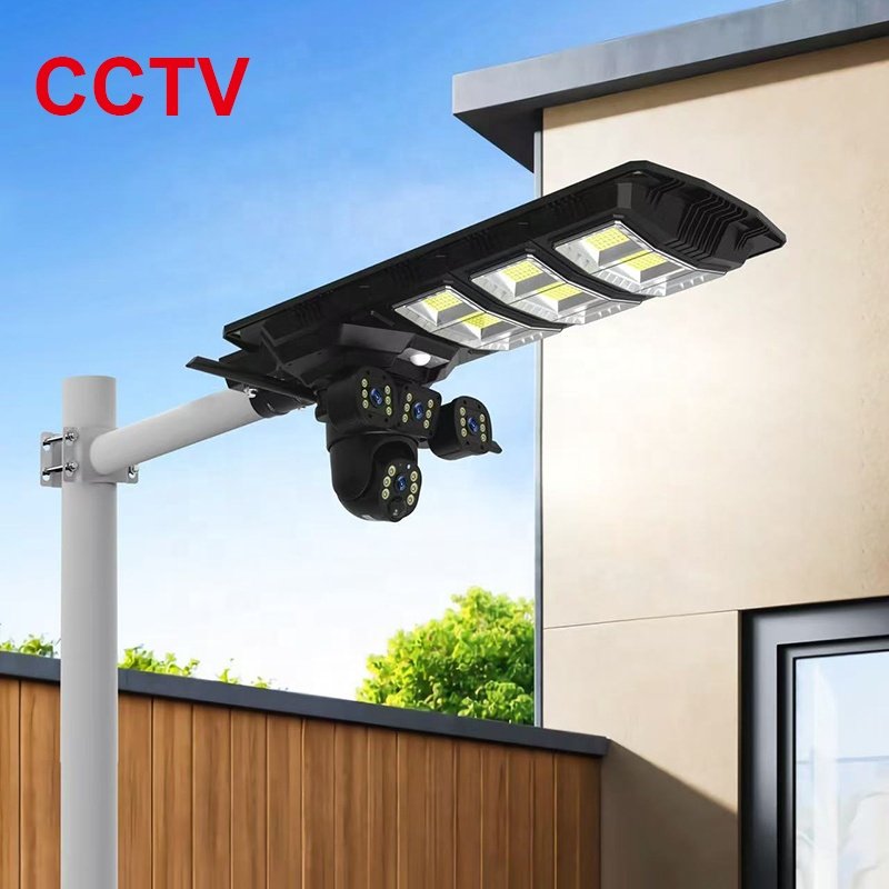 Omsen Hot Selling 3 Videos 450W Solar Street Lamp Security Light With Integrated Cctv Camera 4G Wifi Eseecloud