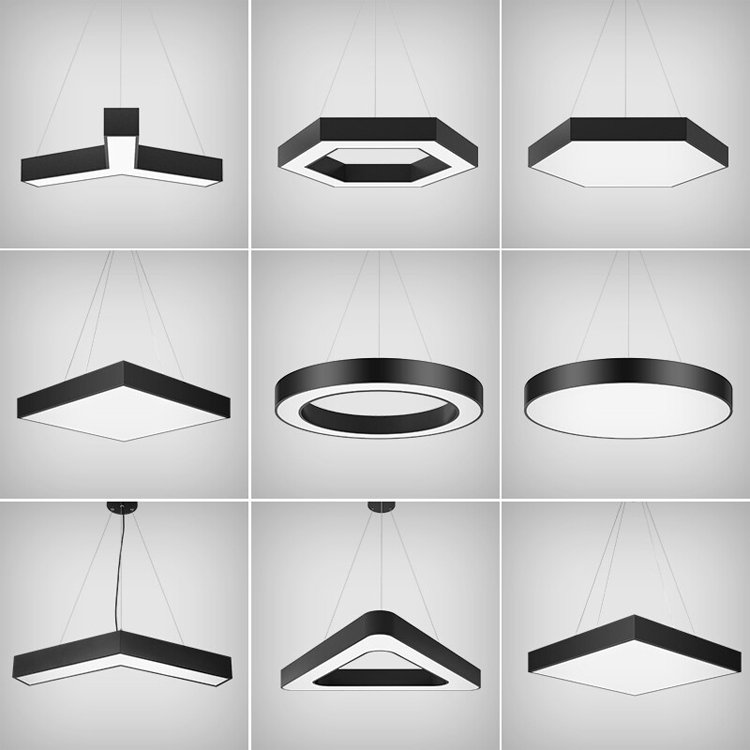 Commercial Round Ring Pendant Lamp SMD2835 LED Ceiling Lights Aluminum Profile Circular Hanging Light for Playground Lighting