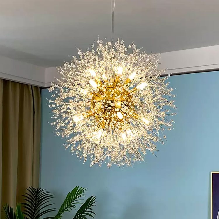 Nordic Crystal Dandelion Chandelier Lighting Kitchen Dining Room Suspension Pendant Light