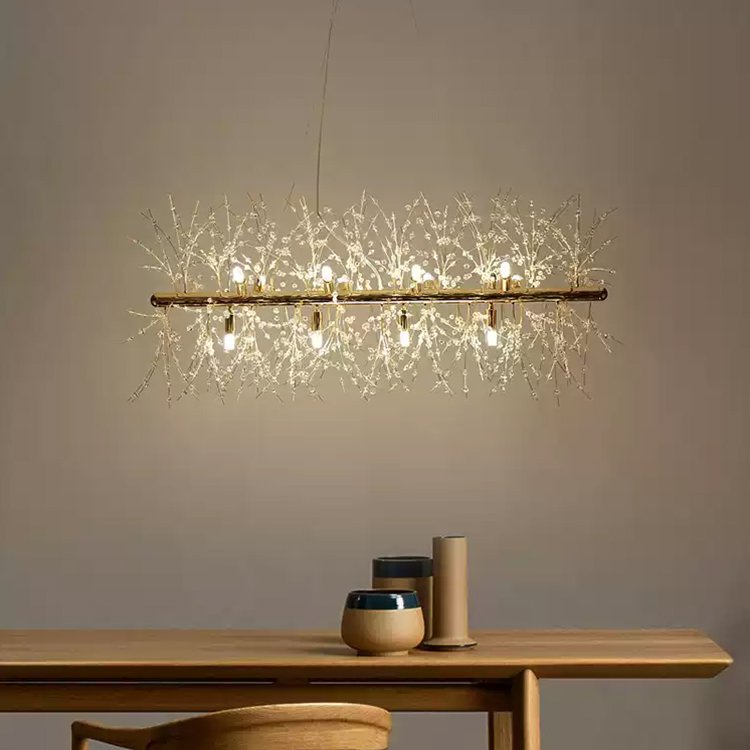 Nordic Crystal Dandelion Chandelier Lighting Kitchen Dining Room Suspension Pendant Light
