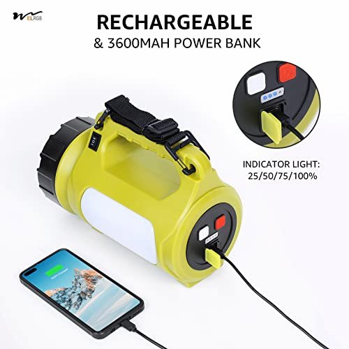 Rechargeable Camping Lantern Fishing Lamp 1000 Lumen Bright LED Torch Rechargeable Fishing Light 5 Modes Waterproof Light