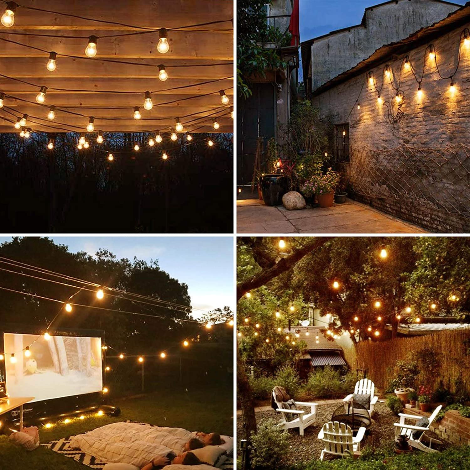 Christmas New Year Festival Solar String Light Bulb Festoon Lights S14 Garland Street Twinkle Commercial Lighting