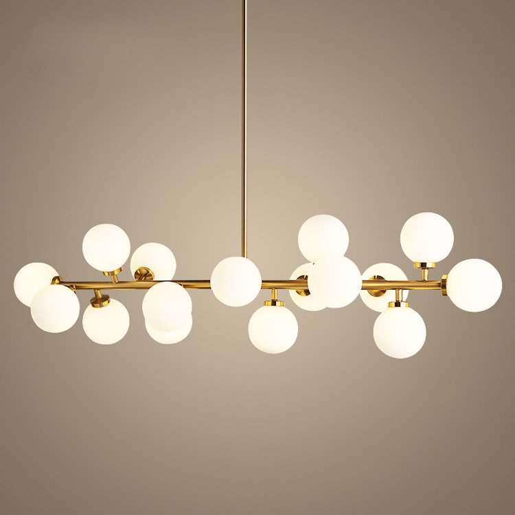 Kitchen Island Rectangle Gold Glass Pendant Light Home Decor Bubble Style Nordic Modern Luxury Chandelier