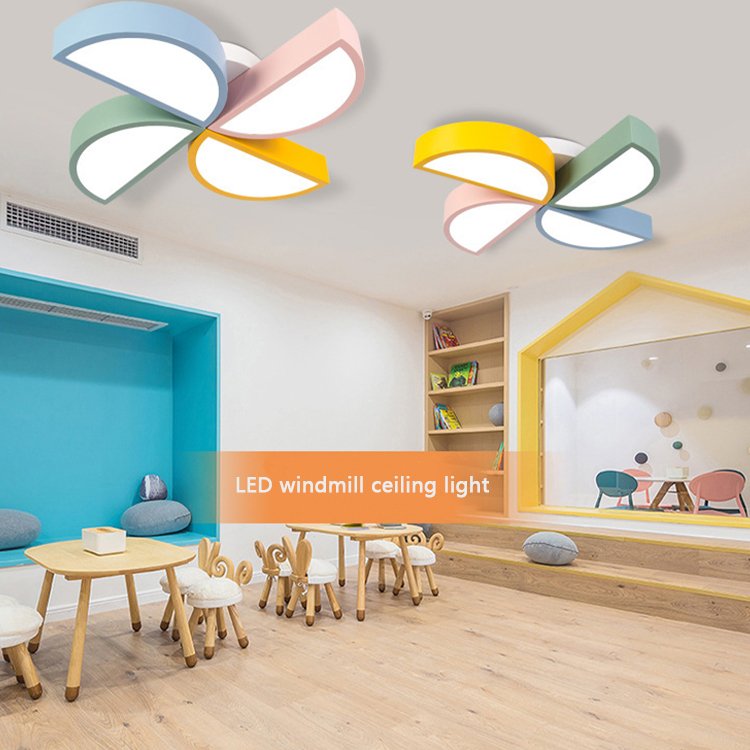 Colorful Windmill Children's Room LED Ceiling Light Diameter 50cm 60cm 24W 36W Bedroom Kindergarten Daycare Class Ceiling Light