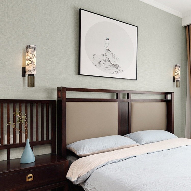 Hotel Bedside Indoor Decorative Lighting Natural Alabaster Luxury Style Wall Lamp Living Room Fixtures Vintage Wall Sconce