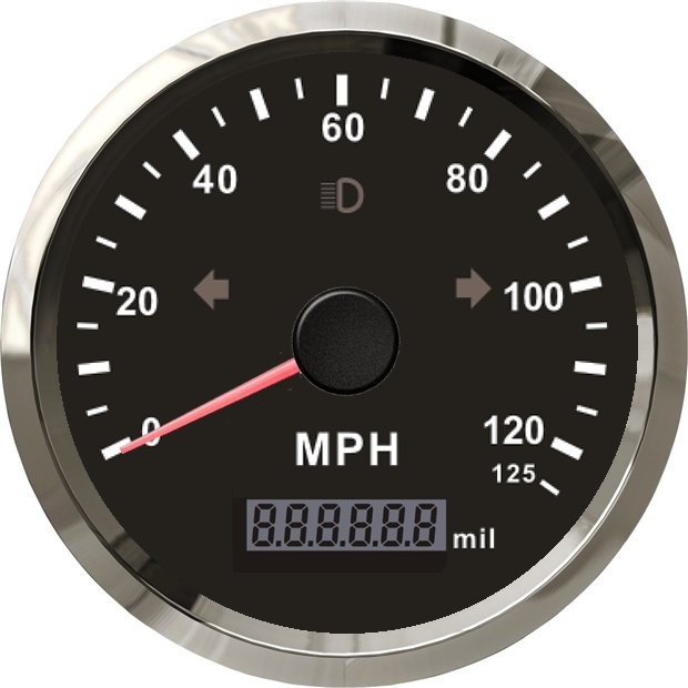 85mm 100mm Analog Pulse Speedometer Stepper Motor Gauge Auto Meter 125km/h MPH Total Mileage Adjustable for Truck Bus Motorcycle
