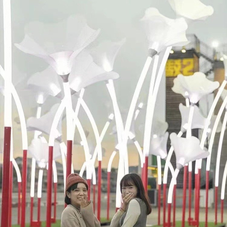 Led Horn Flower Light Outdoor Waterproof Landscape Light Road Lighting Lamp Plaza Park Morning Glory Lawn Lamp