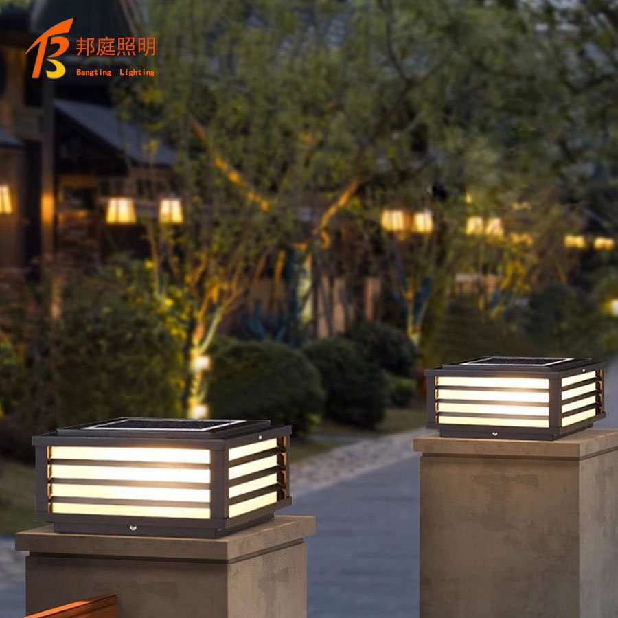 Factory Price Modern LED Solar Power Main Gate Light for Home Garden Outdoor Waterproof Pillar Wall Post Lamp