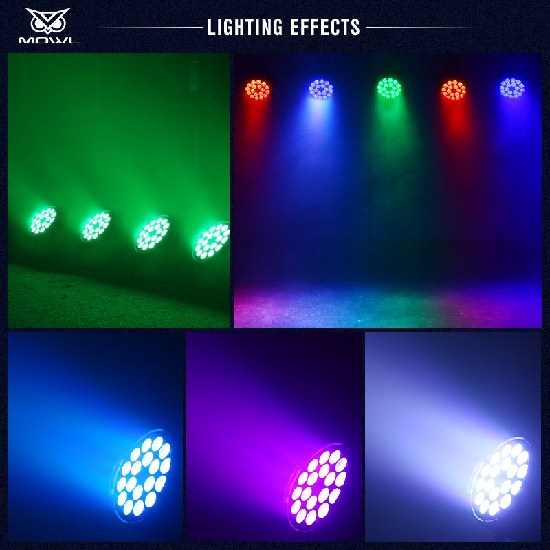 6pcs 18pcs DMX RGBW Stage Lights Sound Activated DJ LED Par Light With Fly Case