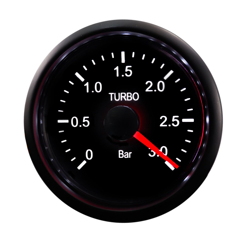 52mm Waterproof White and Amber LED Display Electrical Boost Gauge for Diesel Automobiles Truck 12V Cars Series