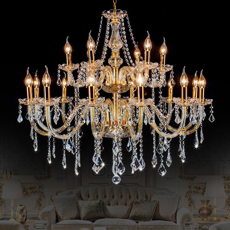 New Design Stairway Villa Wedding Custom Project Luxury Crystal K9 Led Chandelier Lamp