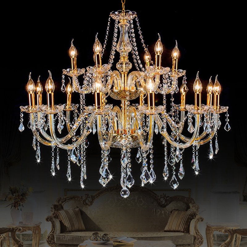 New Design Stairway Villa Wedding Custom Project Luxury Crystal K9 Led Chandelier Lamp