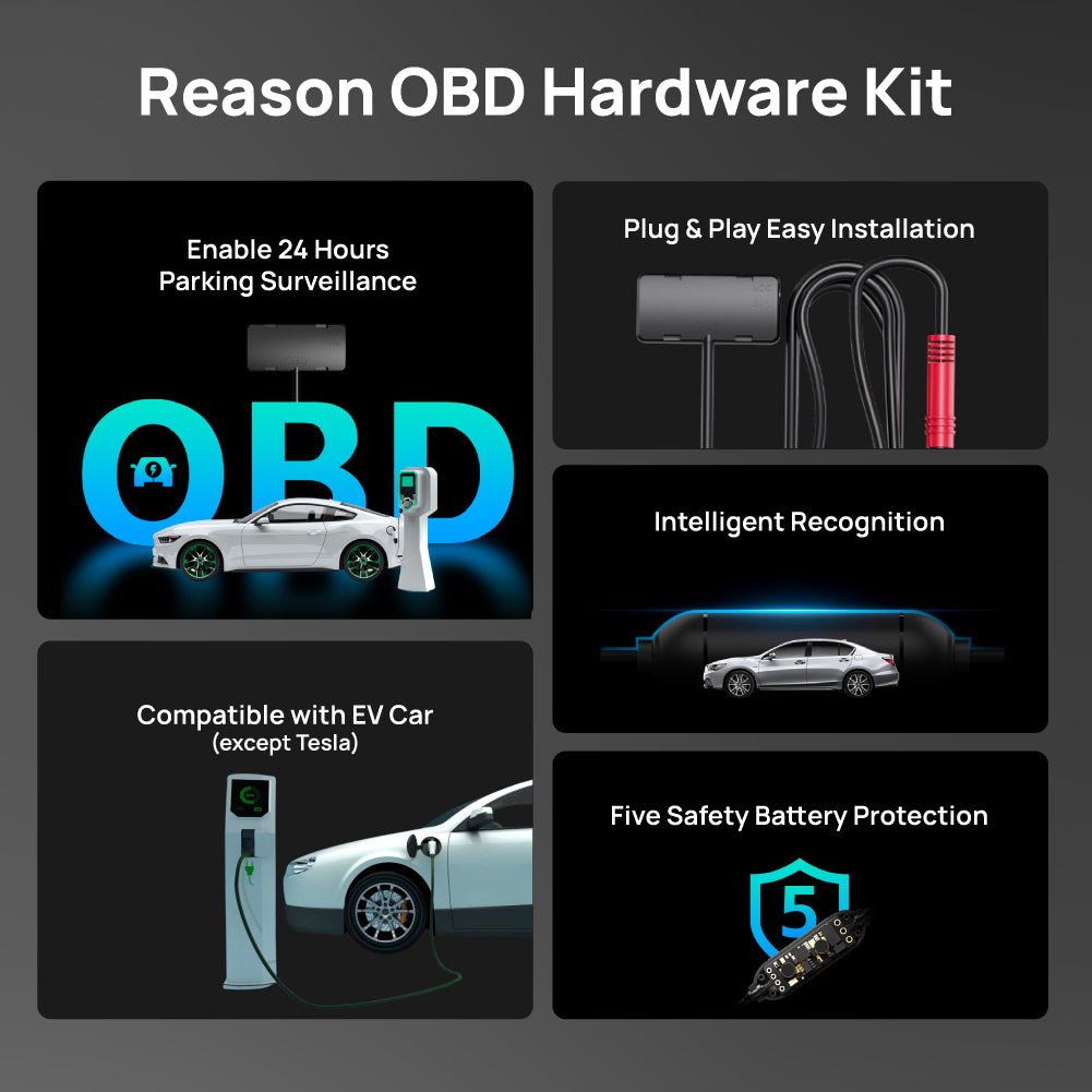 70mai OBD-II Hardwire Kit 4 Meter OBD Cable Adjustable Voltage MicroUSB Type C Adapter A800 Dash Cam Auto Electronics Product