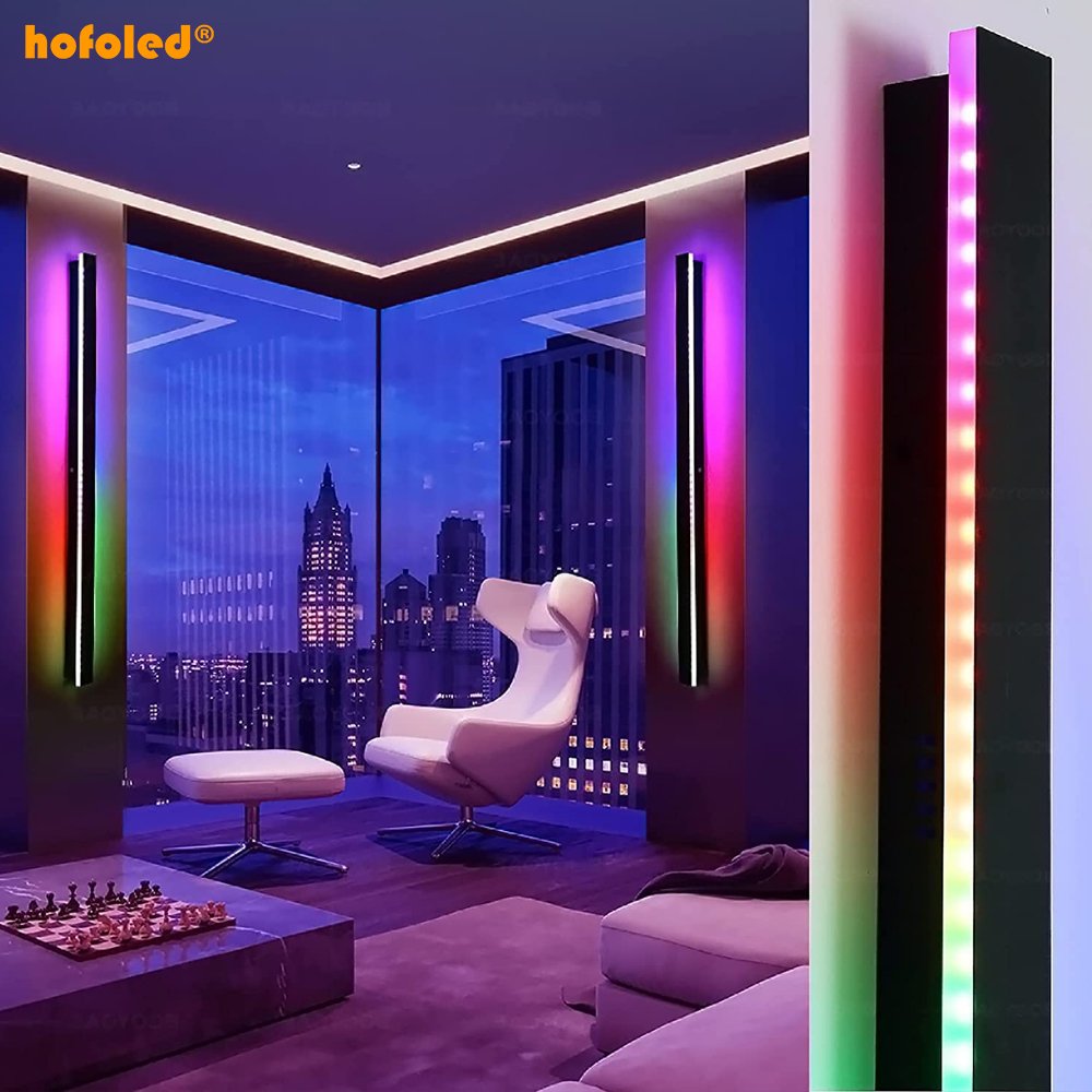 Hofoled Outside Waterproof Strip Linear Light Highlight Luxury Garden Outdoor Sconce RGB Long Wall Lights Wall Mount Lighting