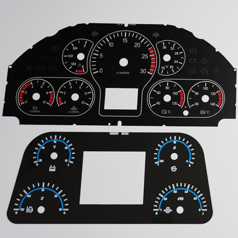 Factory Price Car Truck Silk Screen Printing 2D Speedometer Auto Meter Dial Dashboard Overlay Instrument Panel