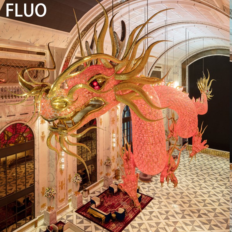 Customized Foyer Large Commercial Chandeliers Dragon Chandelier Lamp