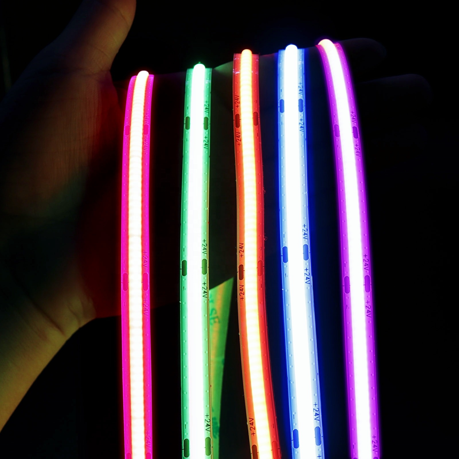 2.7MM 4MM 8MM 10MM 320 LED Strip Light USB Red Blue Green Yellow Pink Purple Multicolor COB Strip 3.7V 5V 12V 24V Options