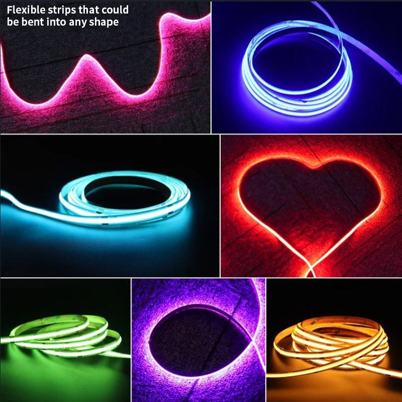 2.7MM 4MM 8MM 10MM 320 LED Strip Light USB Red Blue Green Yellow Pink Purple Multicolor COB Strip 3.7V 5V 12V 24V Options
