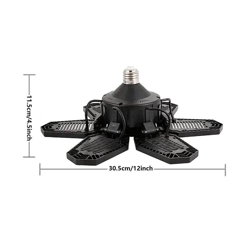 Super Bright Garage Light with 5 Deformable Panels, 16000LM 6500K LED Garage Lights Ceiling