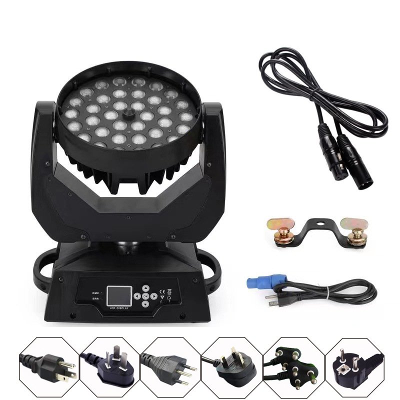 High Quality 36x10W 4in1 Zoom LED Moving Head Stage Lights RGBW Wash Light for DJ