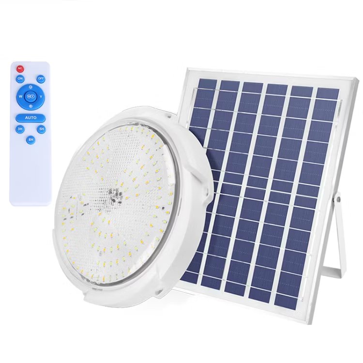 Outdoor Solar Ceiling Lamp IP66 Dimmable Panel Waterproof Solar Powered Lighting for Home Room Decor LED Solar Garden Light