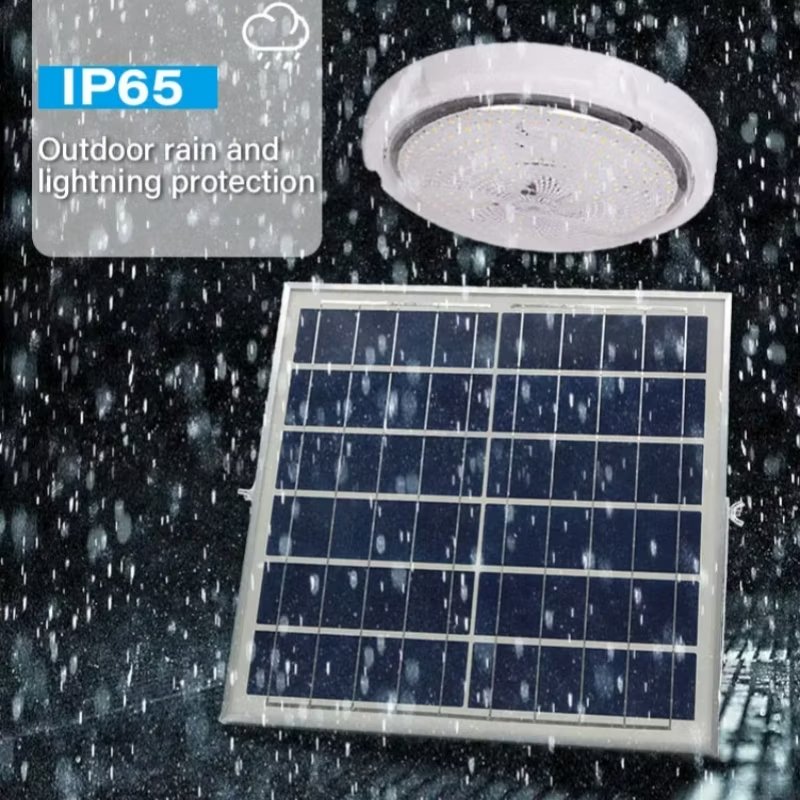 Outdoor Solar Ceiling Lamp IP66 Dimmable Panel Waterproof Solar Powered Lighting for Home Room Decor LED Solar Garden Light