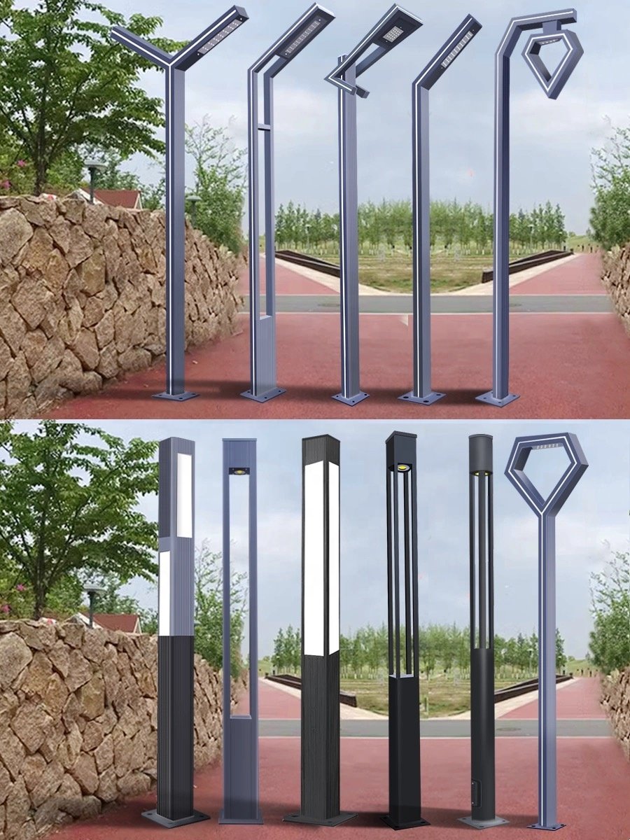 Factory Wholesale Garden Street Light Pole Post Lamp Pole 3m 4m 5m 6m Single Single Arm Price Aluminum Customized Outdoor Light