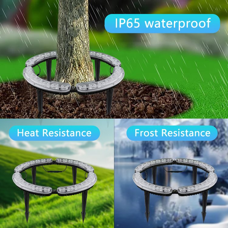 20W Linkable Solar Hug Tree Light Outdoor Ip65 Waterproof Dawn to Dusk Garden Landscape LED Spot Light Ring Palm Tree Lamp