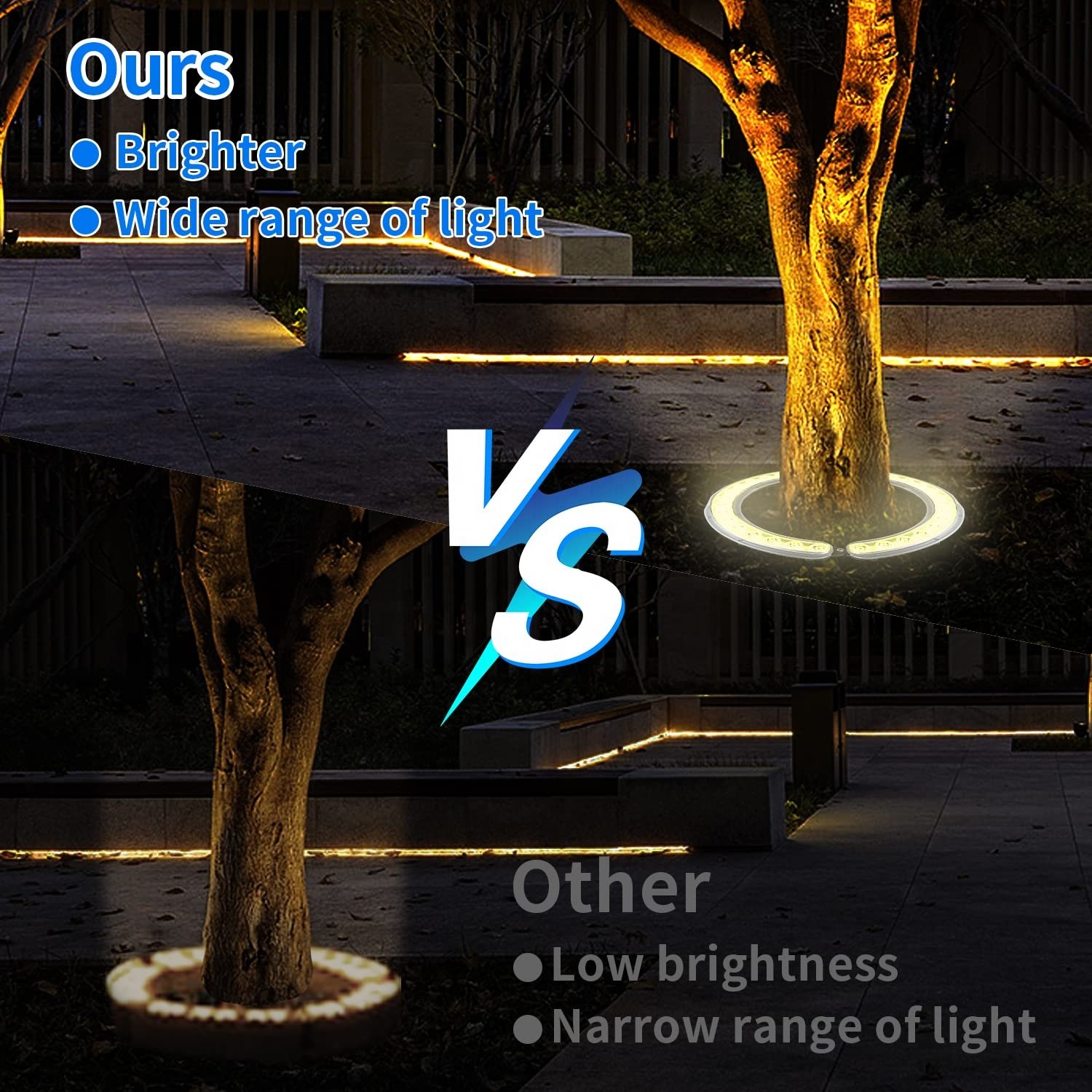 20W Linkable Solar Hug Tree Light Outdoor Ip65 Waterproof Dawn to Dusk Garden Landscape LED Spot Light Ring Palm Tree Lamp
