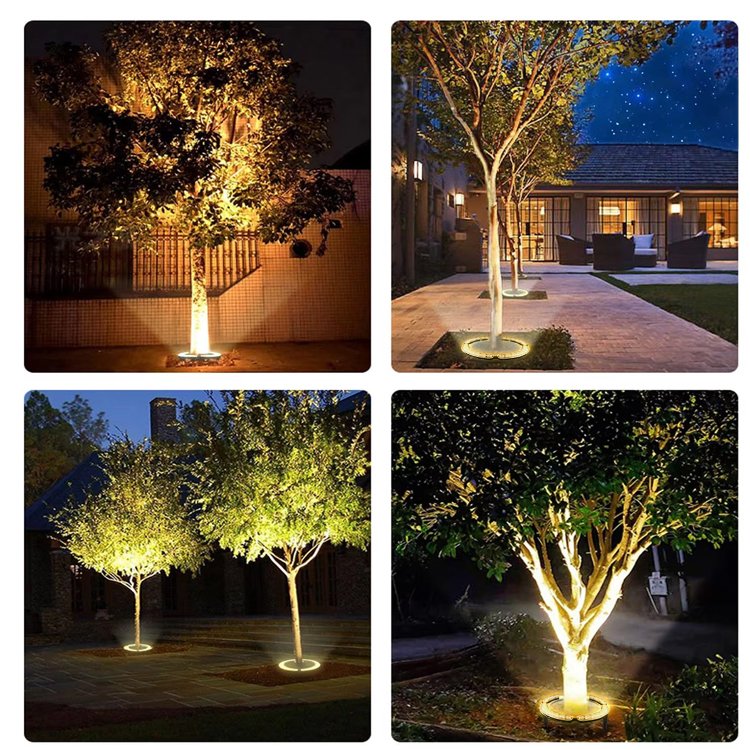 20W Linkable Solar Hug Tree Light Outdoor Ip65 Waterproof Dawn to Dusk Garden Landscape LED Spot Light Ring Palm Tree Lamp