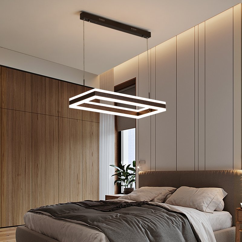 Gold Black Led Chandeliers Ceiling Light Hotel Bedroom Gold Acrylic Round Pendant Lamp Modern Chandelier Luxury Pendant Light