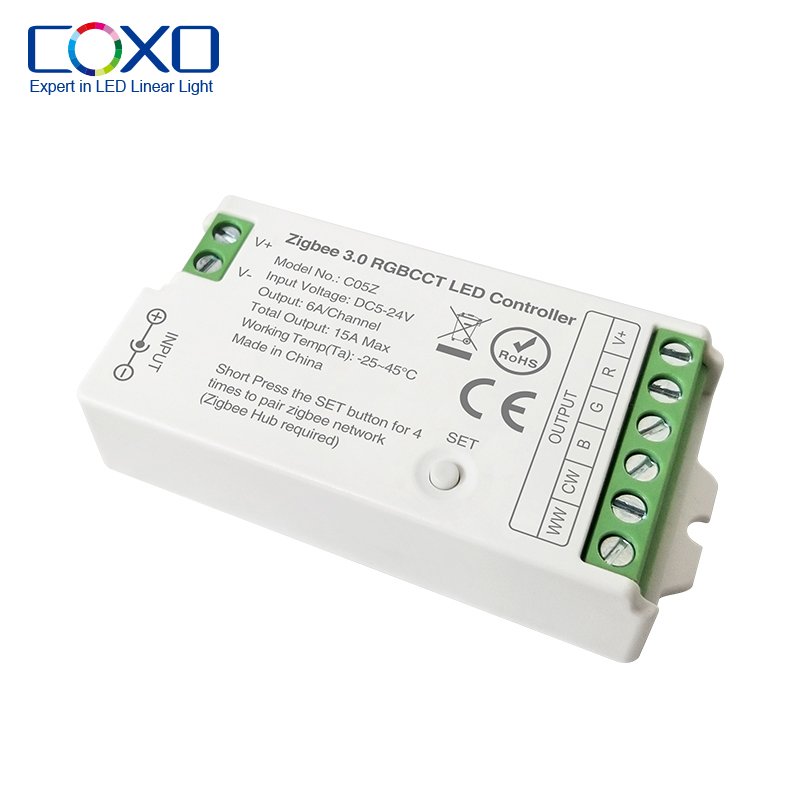 C05Z Tuya Zigbee RF RGBCCT Controller 12V Remote Control with 6A Output Current