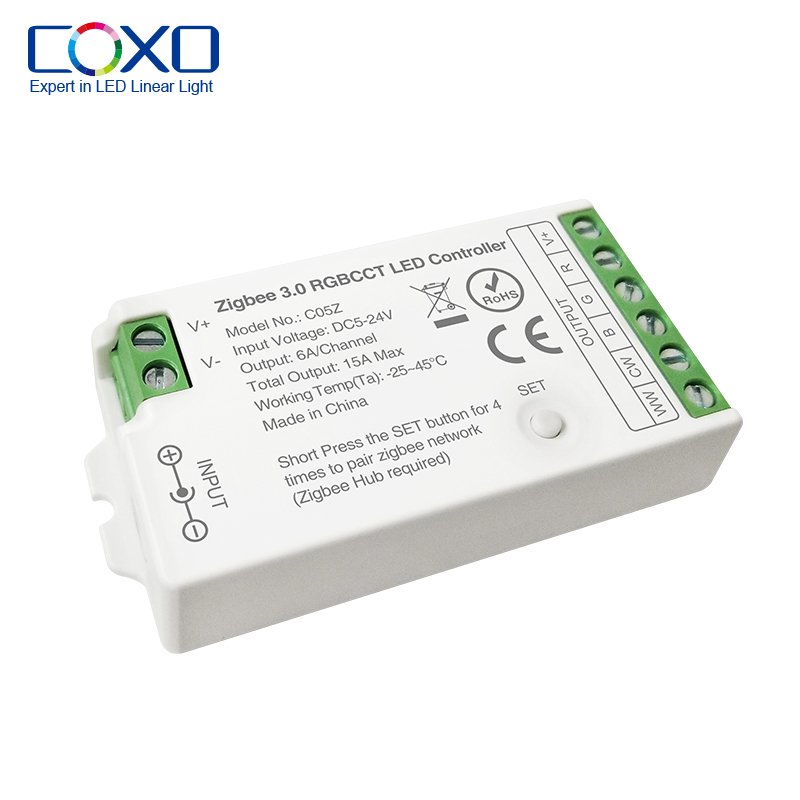 C05Z Tuya Zigbee RF RGBCCT Controller 12V Remote Control with 6A Output Current