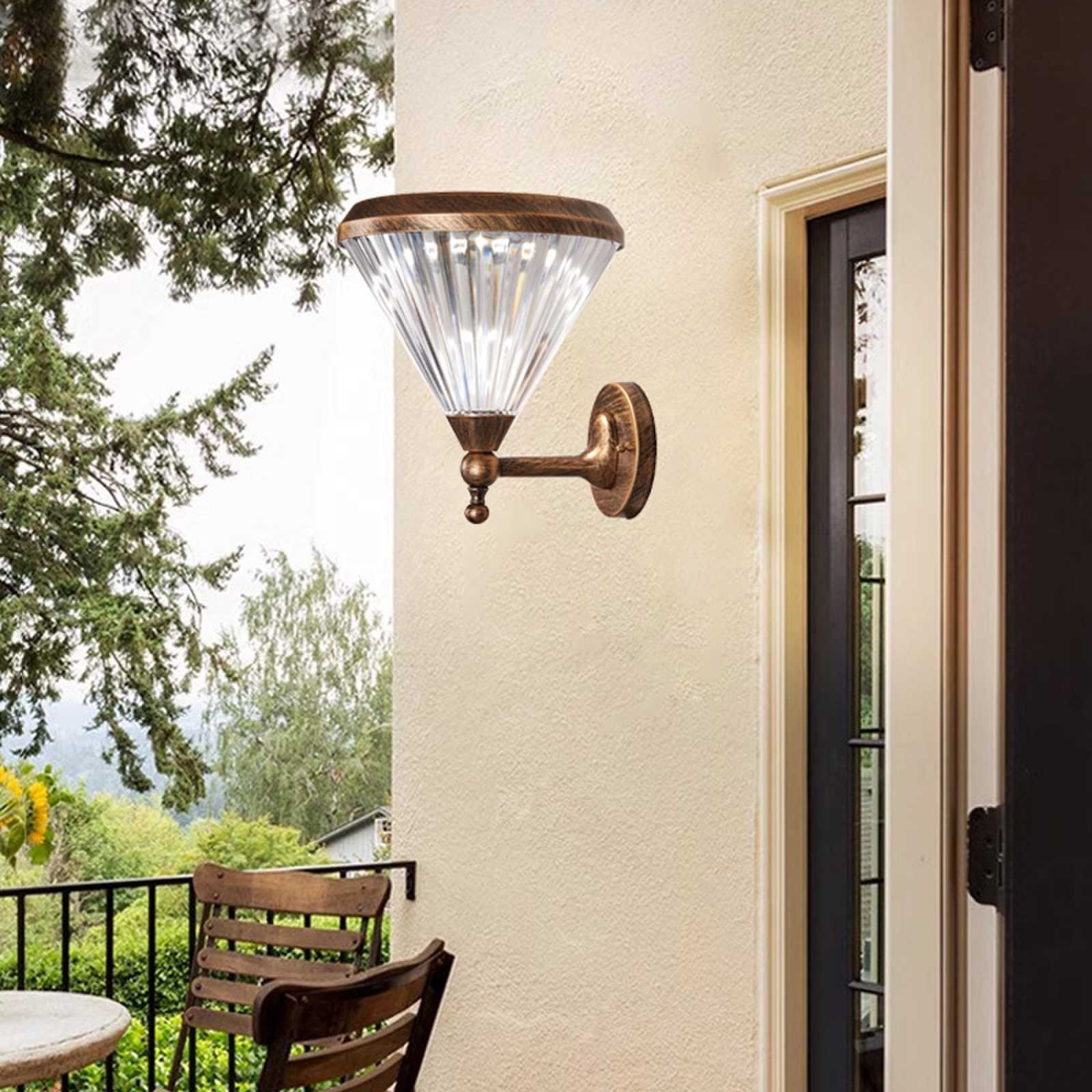 New Modern Solar Powered Wall Lamp with Super Bright LED Light for Outdoor Garden Waterproof Garden Decoration Outdoor Light