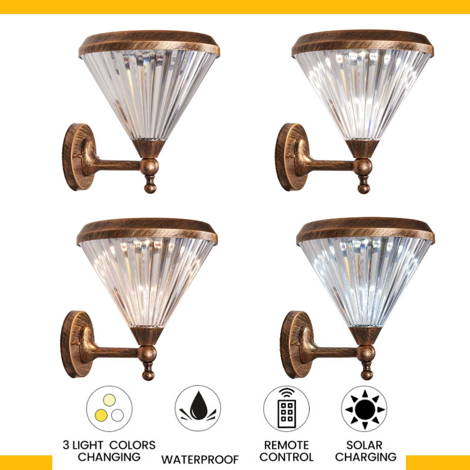New Modern Solar Powered Wall Lamp with Super Bright LED Light for Outdoor Garden Waterproof Garden Decoration Outdoor Light