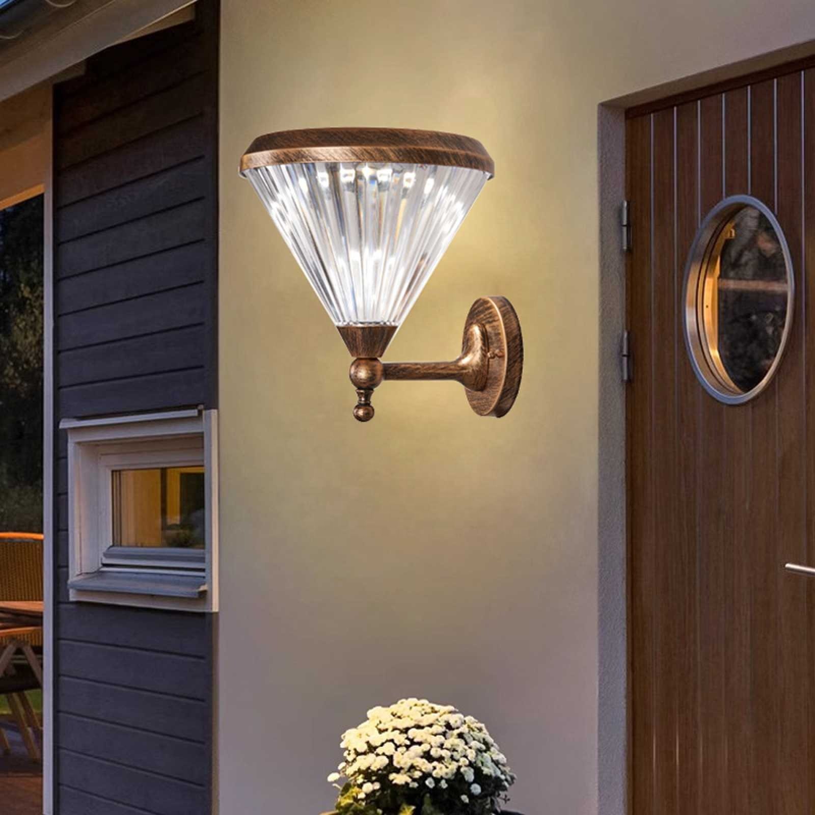 New Modern Solar Powered Wall Lamp with Super Bright LED Light for Outdoor Garden Waterproof Garden Decoration Outdoor Light