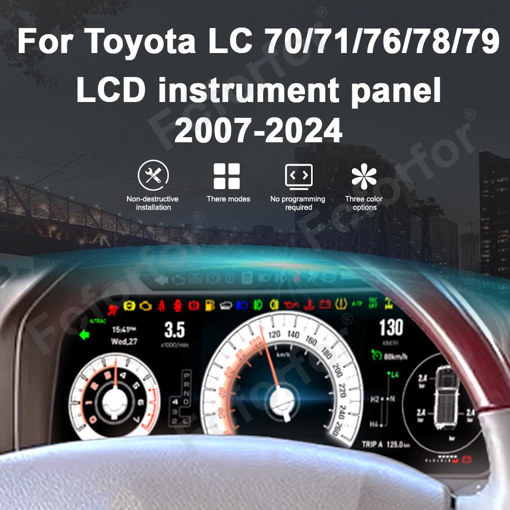 Digital Cluster for Toyota LC 70/71/76/78/79 2007-2024 LCD Instrument Panel Virtual Cockpit Speed Meter Dashboard