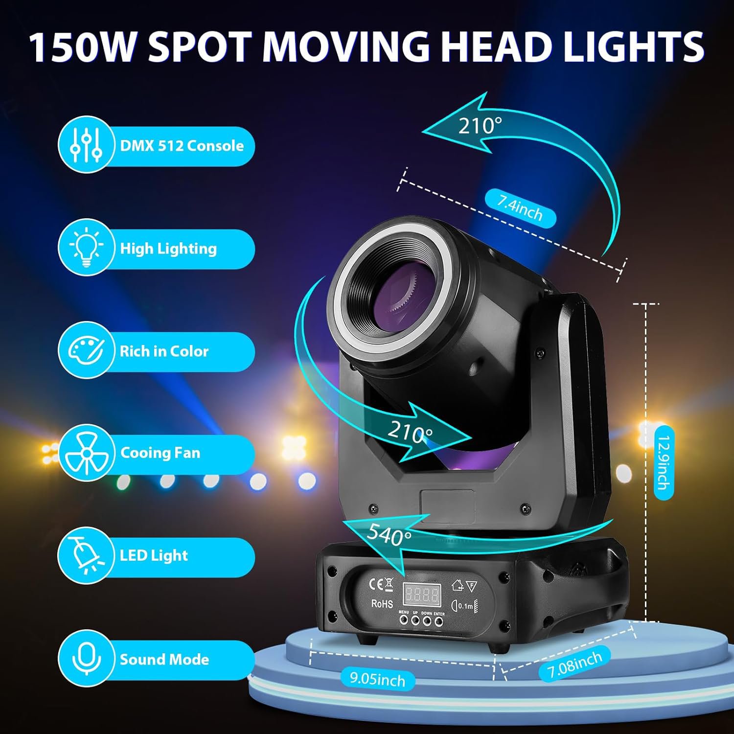 Beam Moving Head Stage Light 30W 80W 150W t RGBW Spot Lighting DJ Disco Show DMX