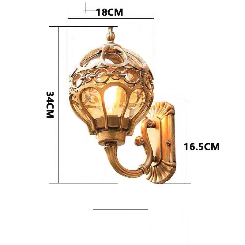 Bronze American Sphericity Lighting Corridor Wall Lamp European Style Cast Iron Retro Wall Mount Lantern Outdoor Sconce Lights