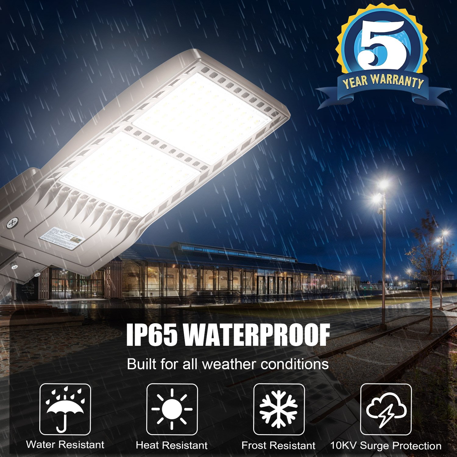 Outdoor Lights 277V-480V 150W - 320W USA Stock Photocell Flood Garden Wall Fixture Street Shoebox Lamp LED Parking Lot Light