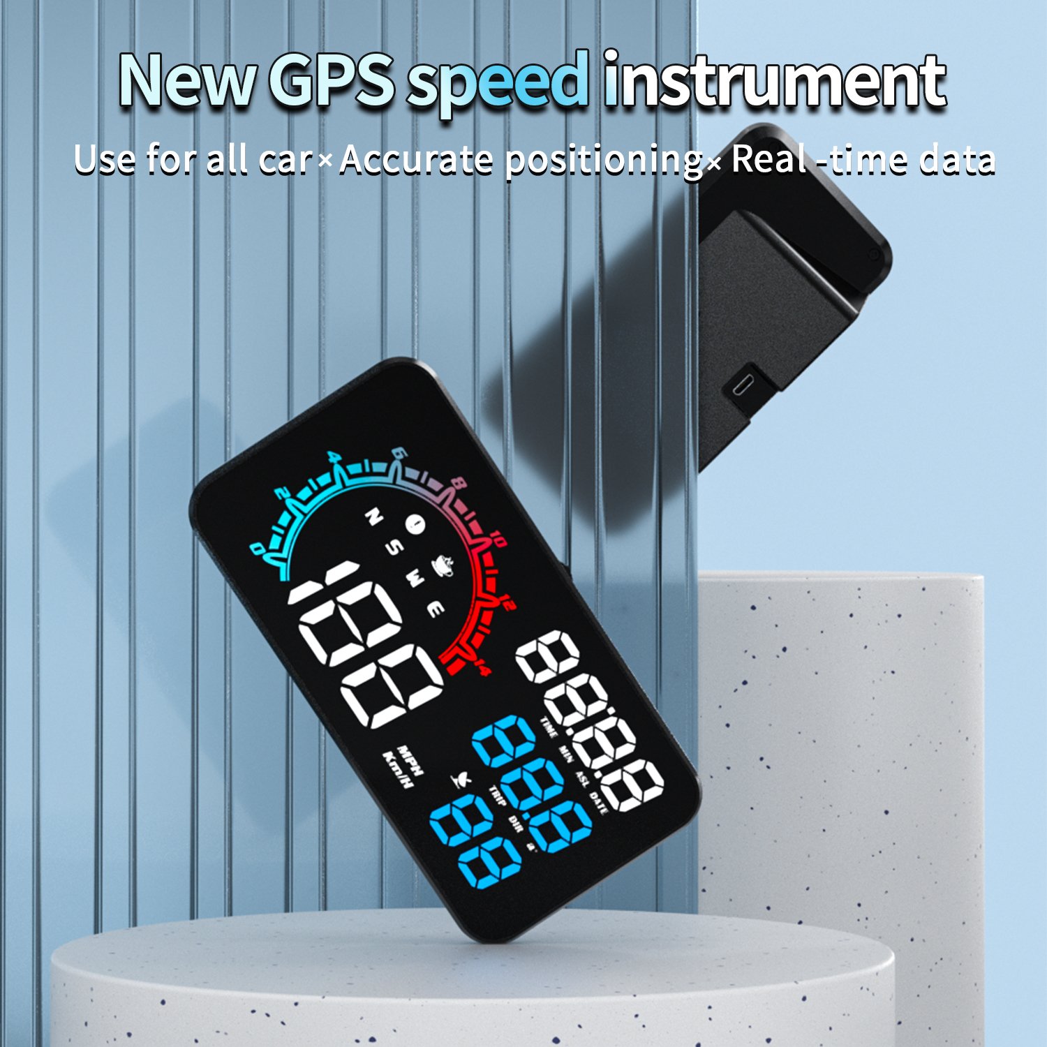 High Quality Universal GPS Gauge Blue Led Display Auto Meter Head up Display HUD G11 USB Connector Gps Speedometer for All Car
