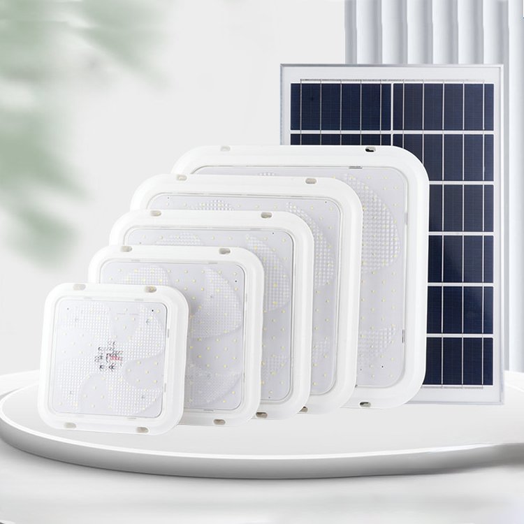 Hot Sale Balcony Indoor Waterproof Ip65 Solar Ceiling Lamp 100W 200W 300W Modern Square Led Solar Ceiling Light