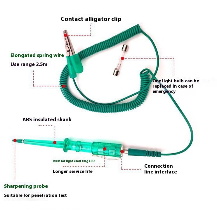 Circuit Tester Pen Auto Test Probe Copper Detector Voltage Volt Meter Pencil DC 6V 12V 24V Car Light